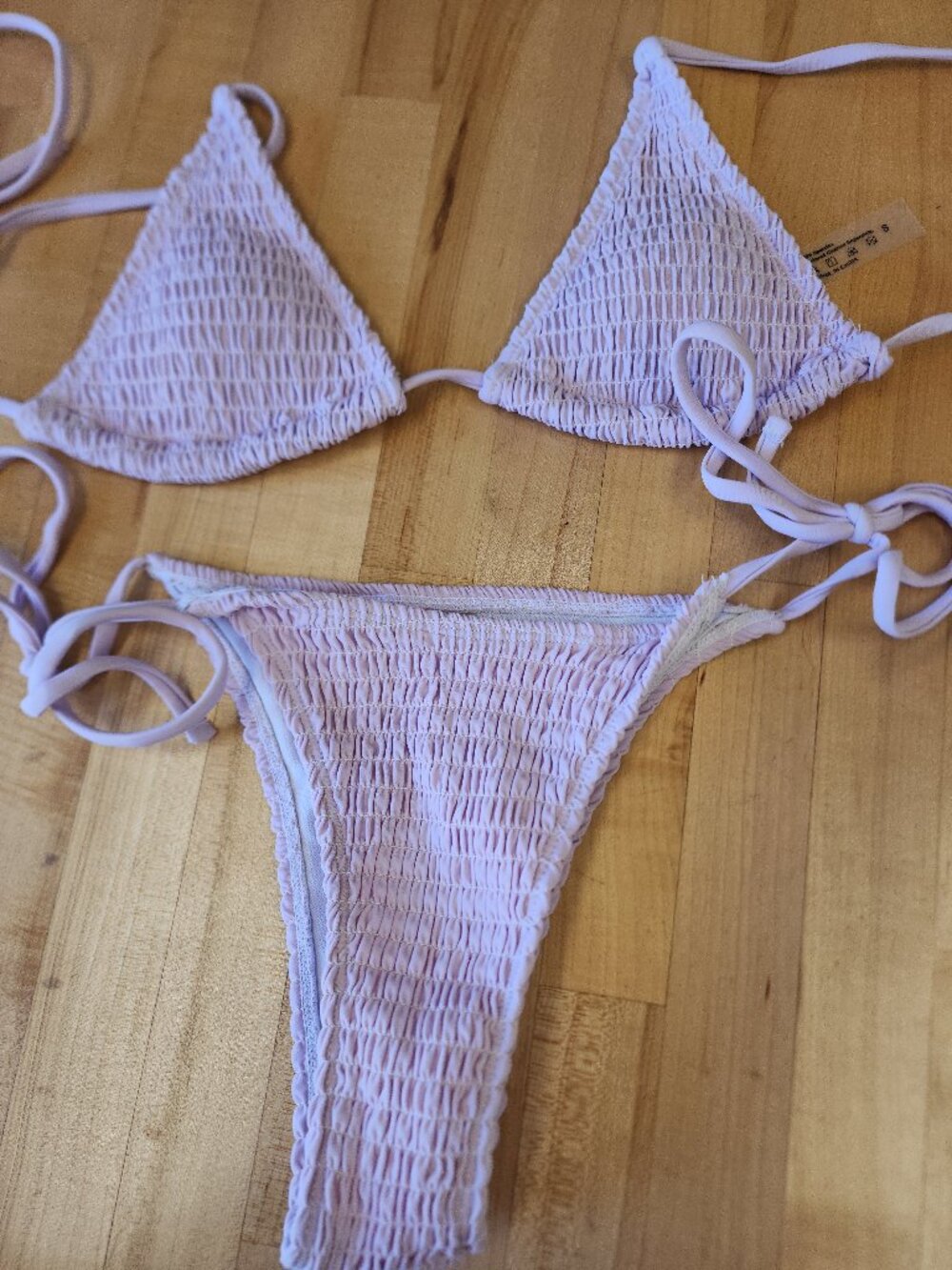 Size juniors small lavender bikini.